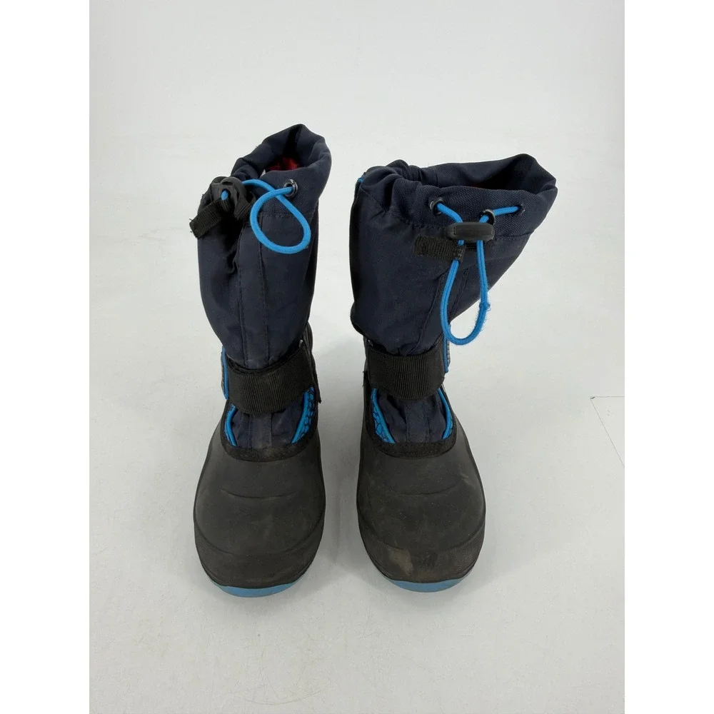 Kamik Snowfall P Boots Boy Size 1 Blue Black Waterproof Winter Snow Rubber
